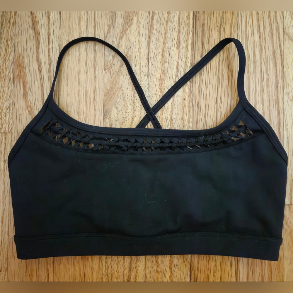 Spiritual Gangster Kalin Crochet Inset Women's Bra Black Size S